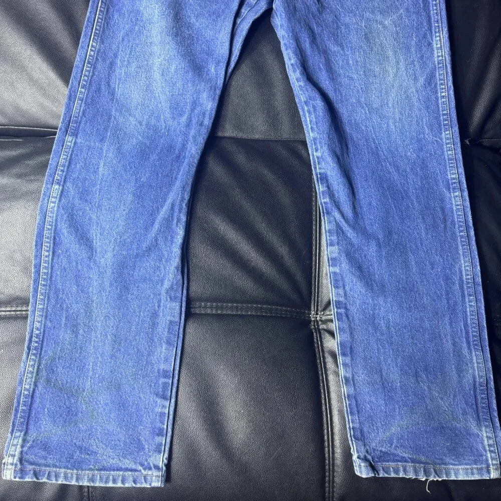 Wrangler Men's‎ Straight Leg Jeans Blue Denim Faded Flat Front 5-Pocket 38x33